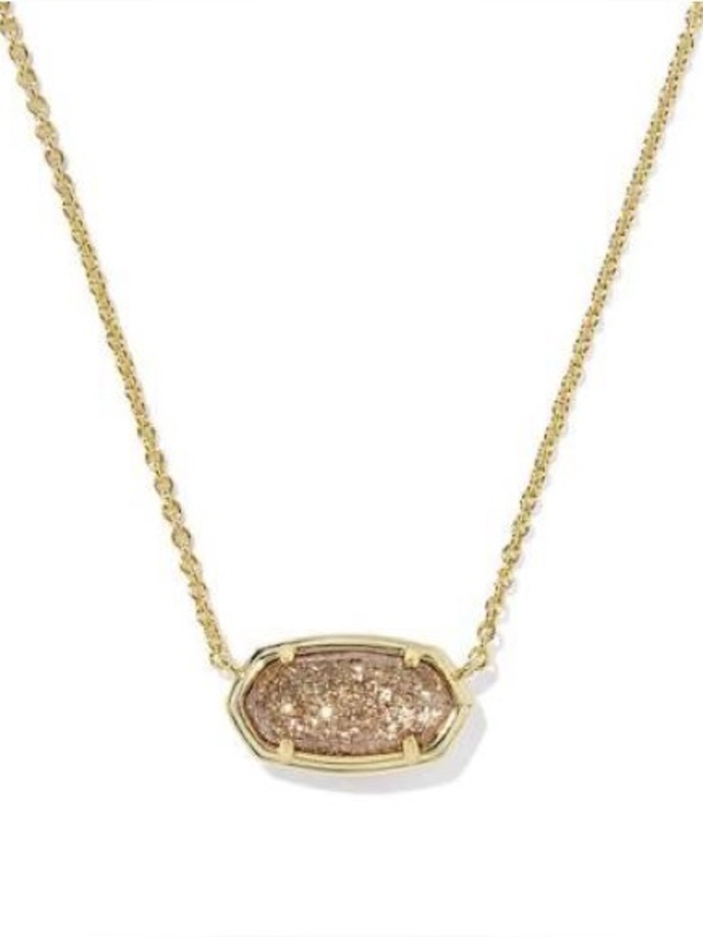 Brand New Kendra Scott Gold Druzy Necklace - Champagne Sparkle